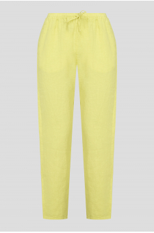 Жіночі жовті лляні брюки
