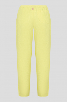 Женские желтые льняные брюки 1