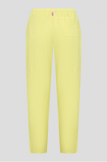 Женские желтые льняные брюки - 2