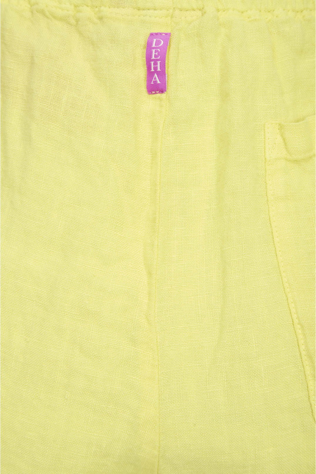 Женские желтые льняные брюки - 4