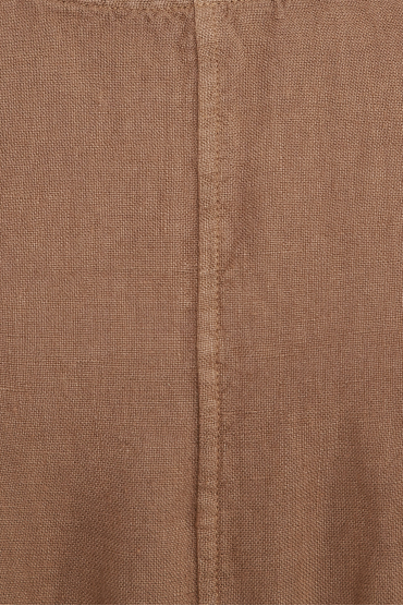 Женский коричневый льняной сарафан - 4