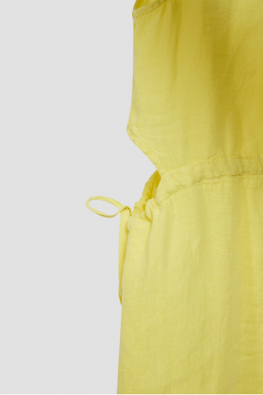 Жіночий жовтий лляний сарафан - 3