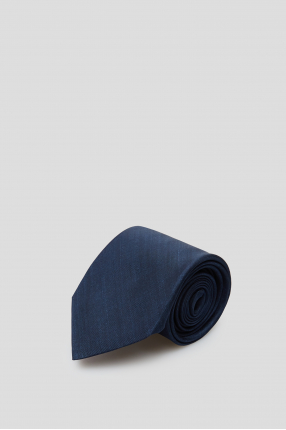 Чоловіча темно-синя шовкова краватка