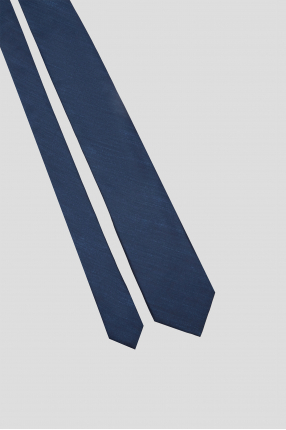 Чоловіча темно-синя шовкова краватка 1