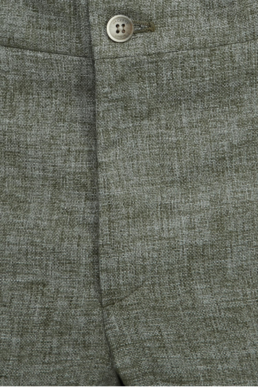 Чоловічий зелений лляний костюм (блейзер, брюки) - 4