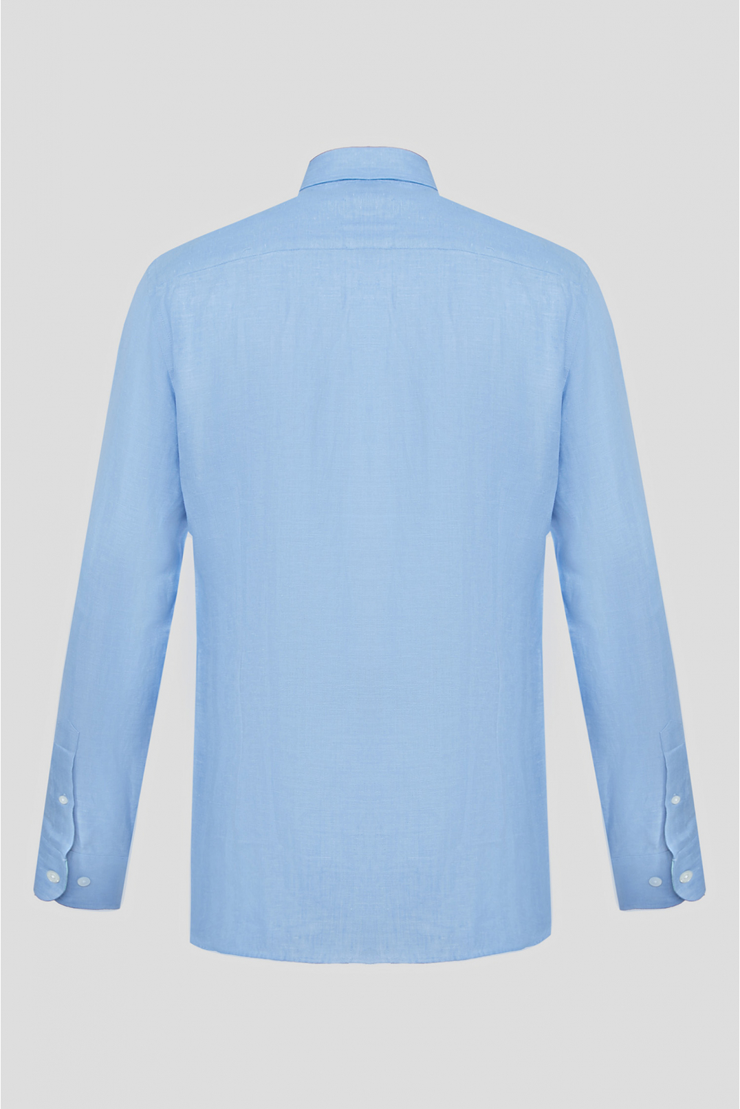 Чоловіча блакитна лляна сорочка  - 2