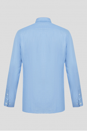Чоловіча блакитна лляна сорочка  1