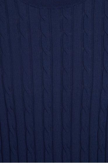 Мужской темно-синий джемпер с коротким рукавом - 4