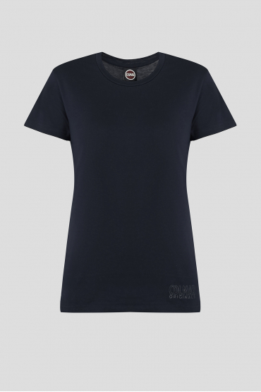 Женская темно-синяя футболка - 1