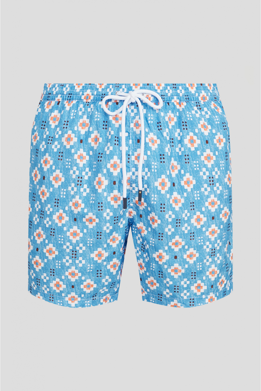 Чоловічі блакитні плавальні шорти з візерунком - 1
