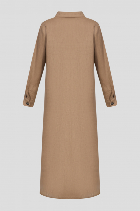 Жіноча коричнева лляна сукня 1