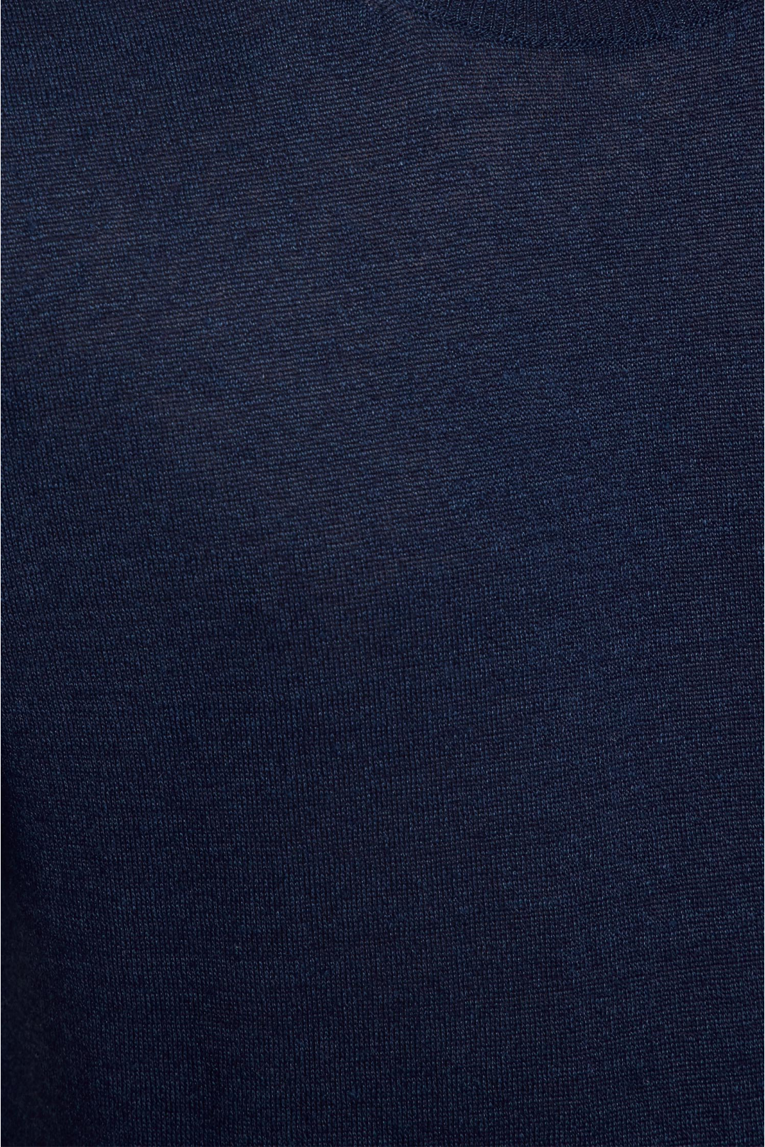 Чоловічий темно-синій лляний джемпер з коротким рукавом - 3