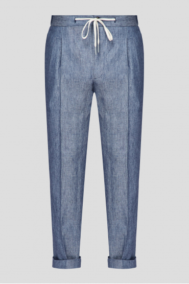 Чоловічі сині лляні брюки - 1