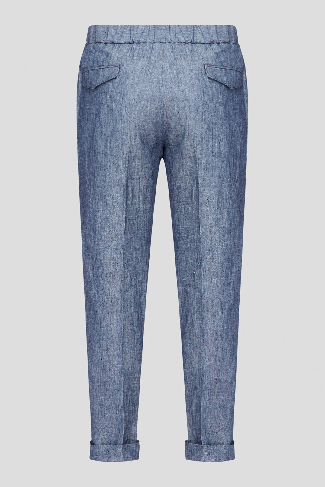 Мужские синие льняные брюки - 2