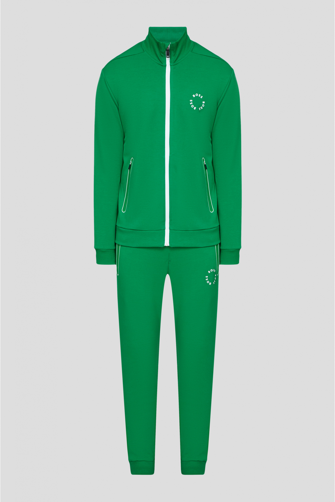 Мужской зеленый спортивный костюм (кофта, брюки) - 1