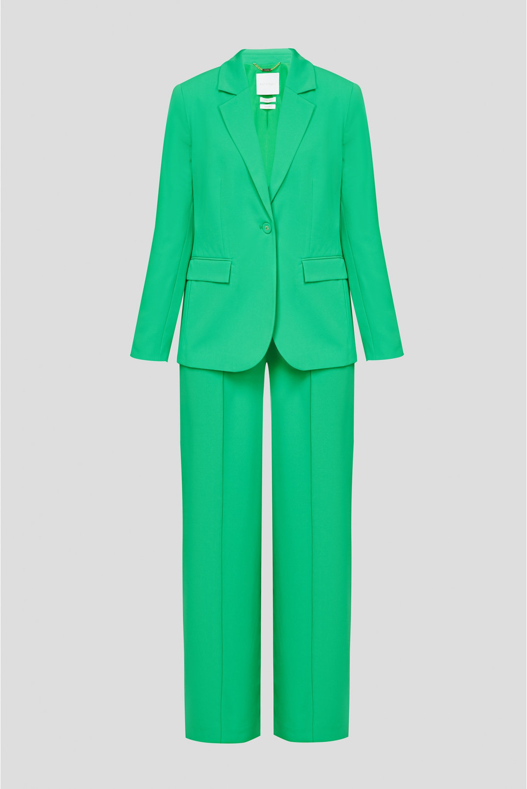 Жіночий зелений костюм (жакет, брюки) - 1
