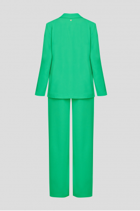 Жіночий зелений костюм (жакет, брюки) 1