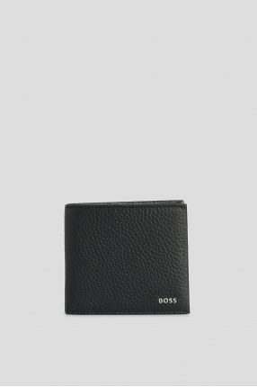 Чоловічий чорний шкіряний гаманець