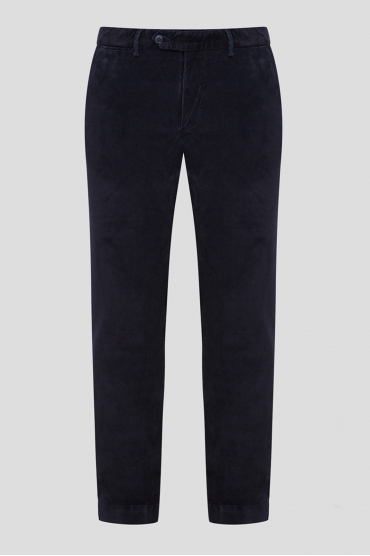 Мужские темно-синие вельветовые брюки - 1