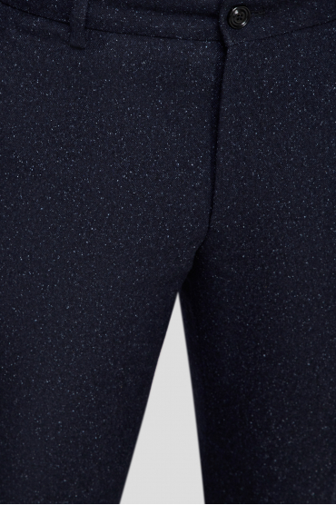 Мужские темно-синие шерстяные брюки - 3