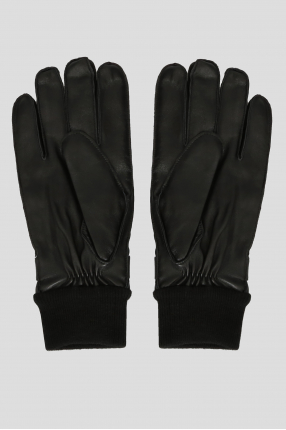 Мужские черные кожаные перчатки  1