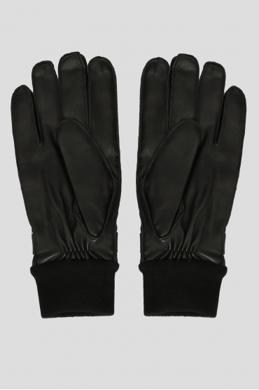 Мужские черные кожаные перчатки  - 2