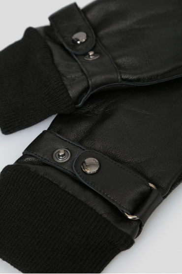 Мужские черные кожаные перчатки  - 3