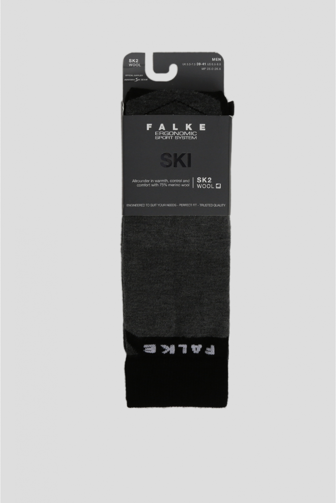 Мужские серые лыжные носки SK2 WOOL - 1