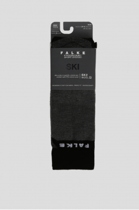Мужские серые лыжные носки SK2 WOOL