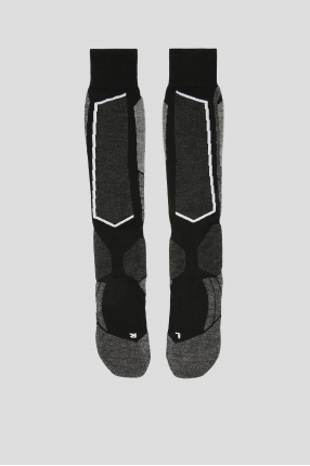 Мужские серые  лыжные носки с узором SK2 1