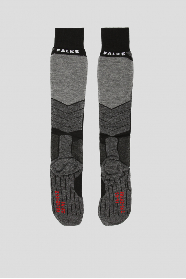 Мужские серые  лыжные носки с узором SK2 - 3