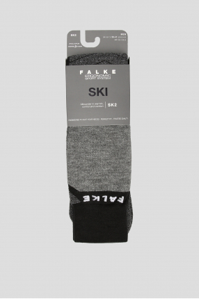 Чоловічі сірі лижні шкарпетки з візерунком SK2