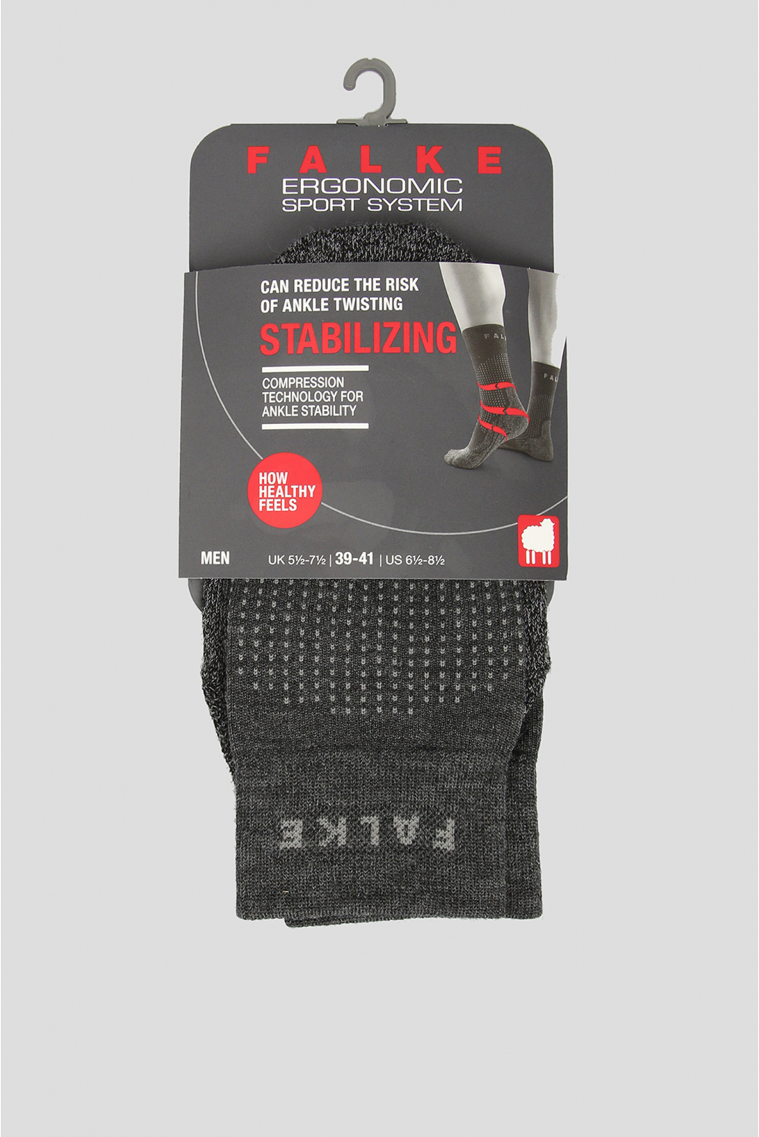Чоловічі сірі шкарпетки для бігу STABILL - 1