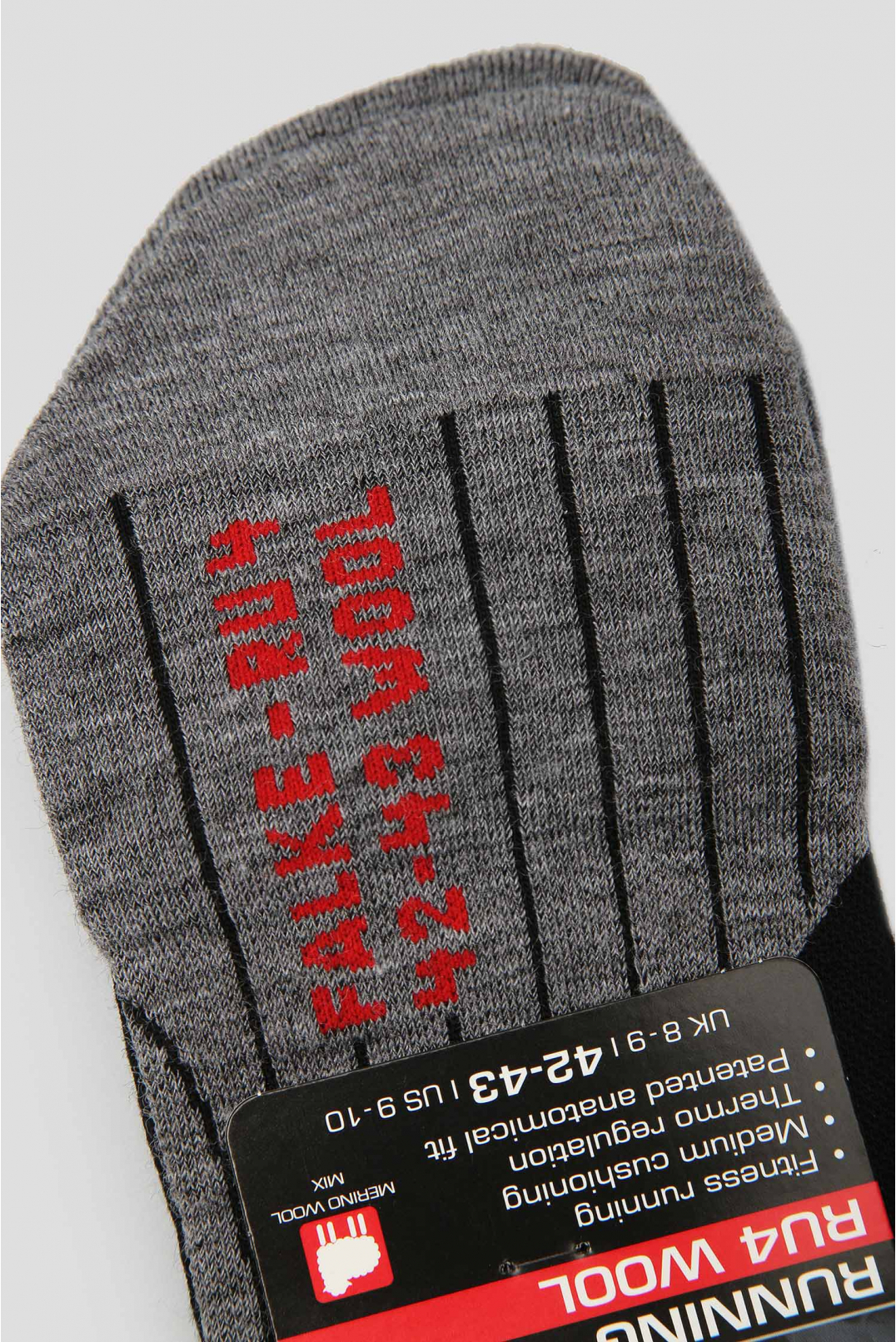 Мужские серые носки для бега RU4 WOOL - 3
